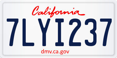 CA license plate 7LYI237