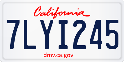 CA license plate 7LYI245