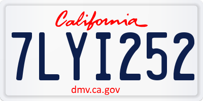 CA license plate 7LYI252