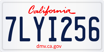 CA license plate 7LYI256