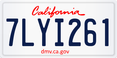 CA license plate 7LYI261