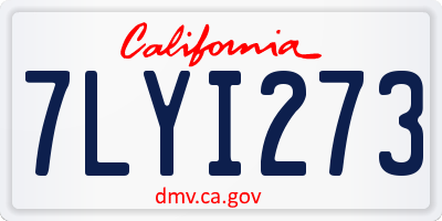 CA license plate 7LYI273