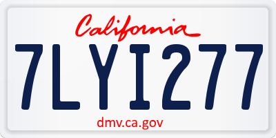 CA license plate 7LYI277