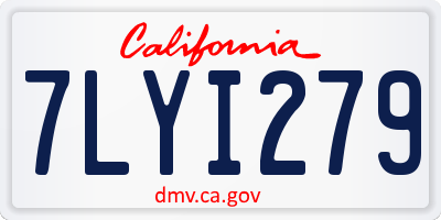 CA license plate 7LYI279