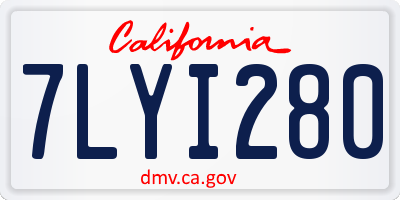 CA license plate 7LYI280