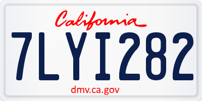 CA license plate 7LYI282