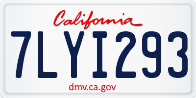 CA license plate 7LYI293