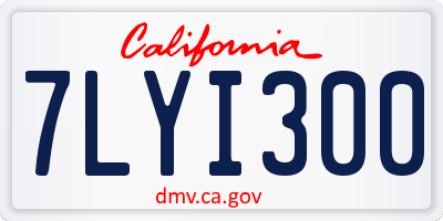 CA license plate 7LYI300