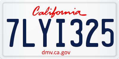 CA license plate 7LYI325