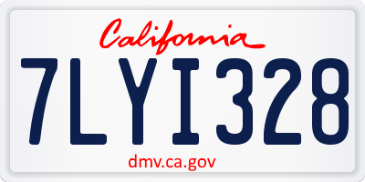 CA license plate 7LYI328