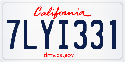 CA license plate 7LYI331