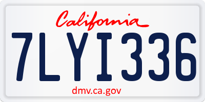 CA license plate 7LYI336