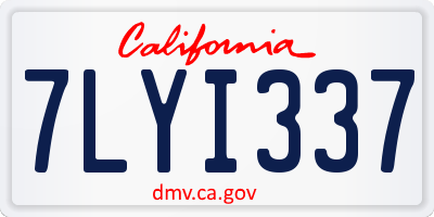CA license plate 7LYI337