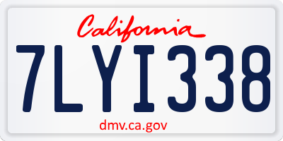 CA license plate 7LYI338