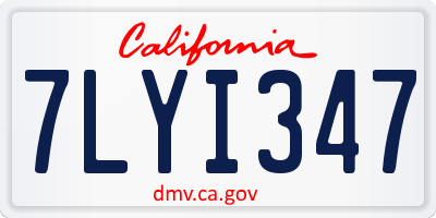 CA license plate 7LYI347