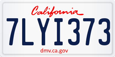 CA license plate 7LYI373