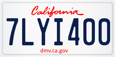 CA license plate 7LYI400