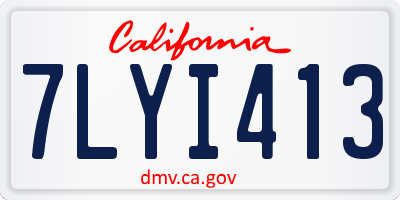 CA license plate 7LYI413