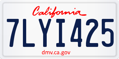 CA license plate 7LYI425