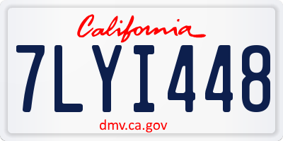 CA license plate 7LYI448