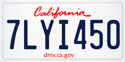 CA license plate 7LYI450