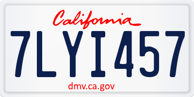 CA license plate 7LYI457