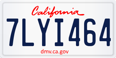 CA license plate 7LYI464