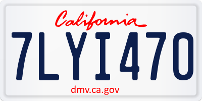CA license plate 7LYI470