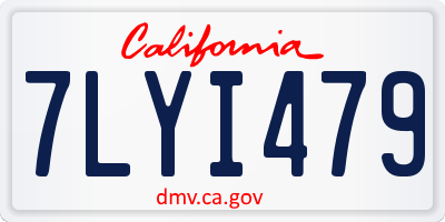 CA license plate 7LYI479