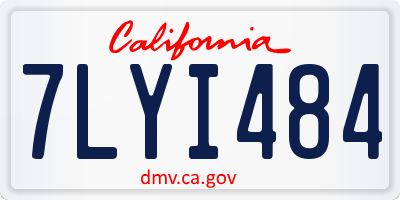 CA license plate 7LYI484