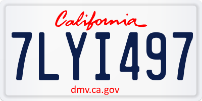 CA license plate 7LYI497