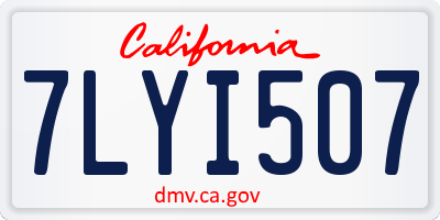 CA license plate 7LYI507