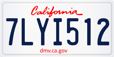 CA license plate 7LYI512
