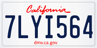 CA license plate 7LYI564