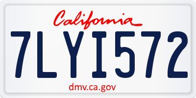 CA license plate 7LYI572