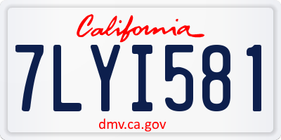CA license plate 7LYI581