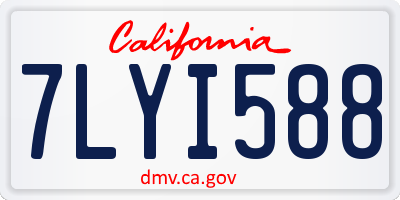 CA license plate 7LYI588