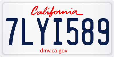 CA license plate 7LYI589