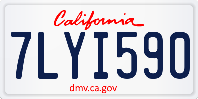 CA license plate 7LYI590