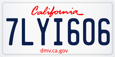CA license plate 7LYI606