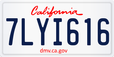 CA license plate 7LYI616