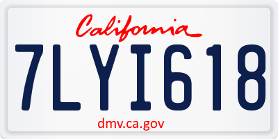 CA license plate 7LYI618