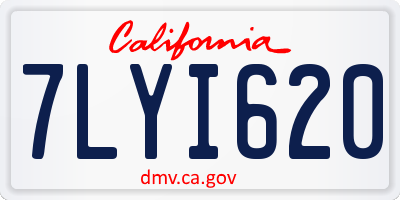 CA license plate 7LYI620