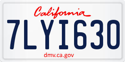 CA license plate 7LYI630
