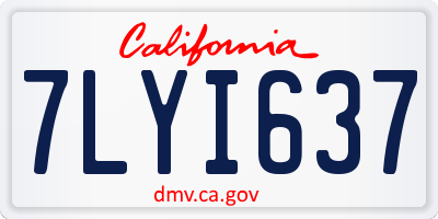 CA license plate 7LYI637