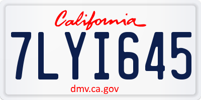 CA license plate 7LYI645