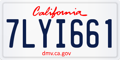 CA license plate 7LYI661