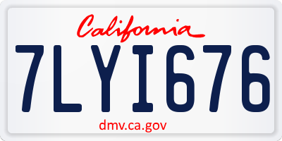 CA license plate 7LYI676