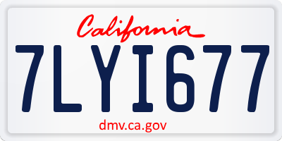 CA license plate 7LYI677