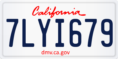 CA license plate 7LYI679